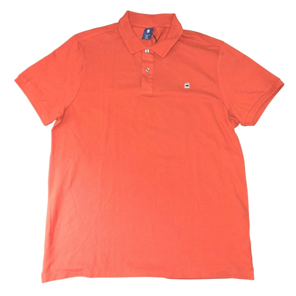 NWT G-Star RAW Polo Shirt Red Stretch Cotton Short Sleeve Men's Size 2XL